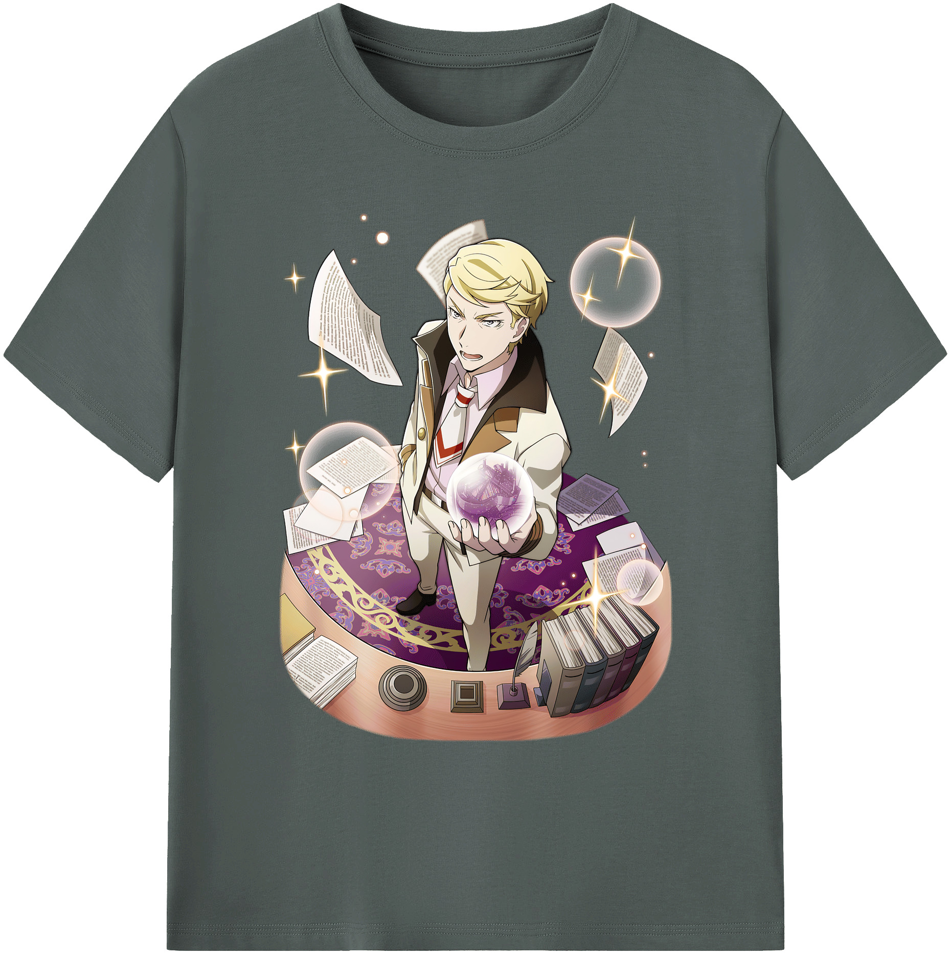 （画像用） 文豪ストレイドッグス Bungo Stray Dogs 綿100％ メンズ半袖Tシャツ｜肌触りやわらか＆通気性